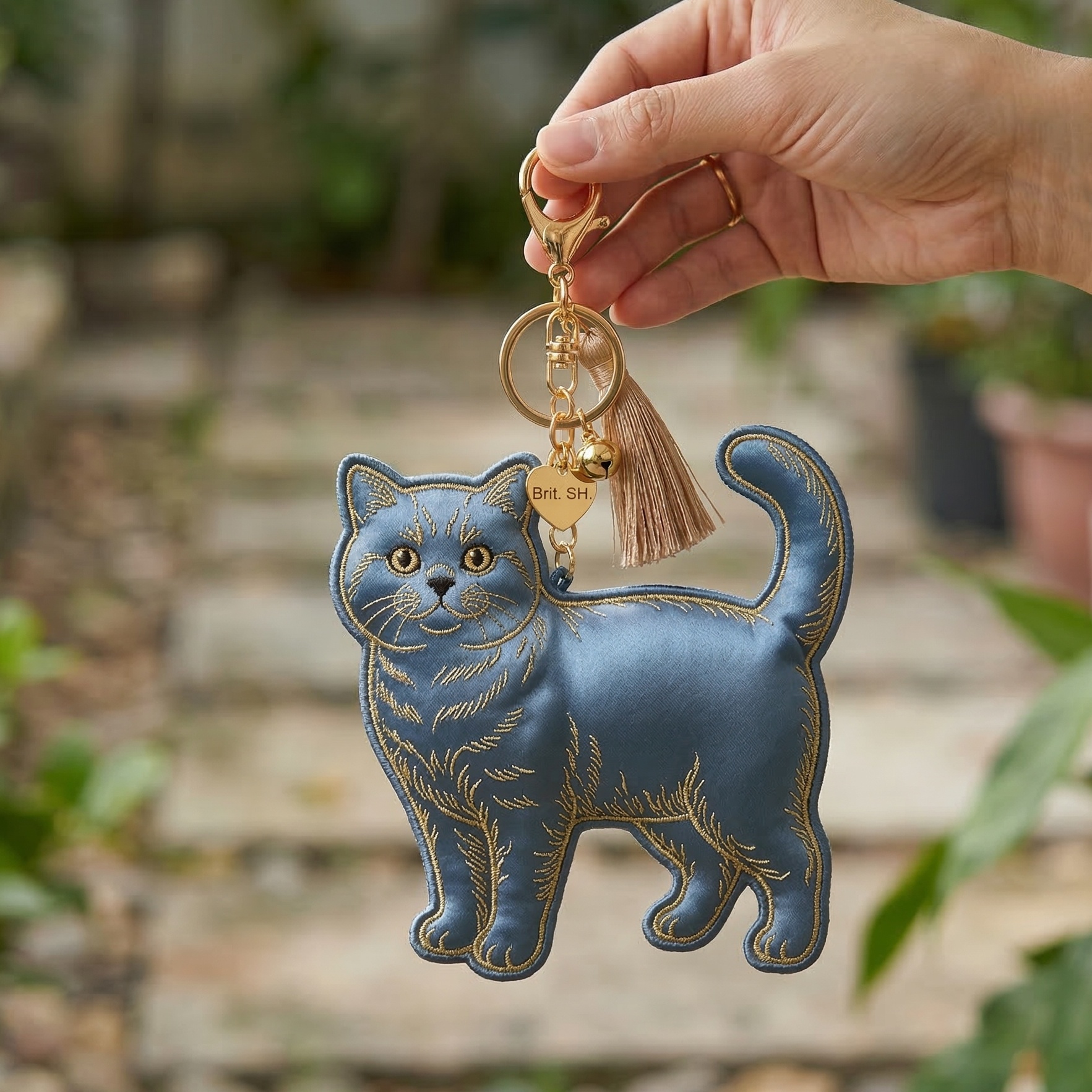 silk key chain British shorthair
