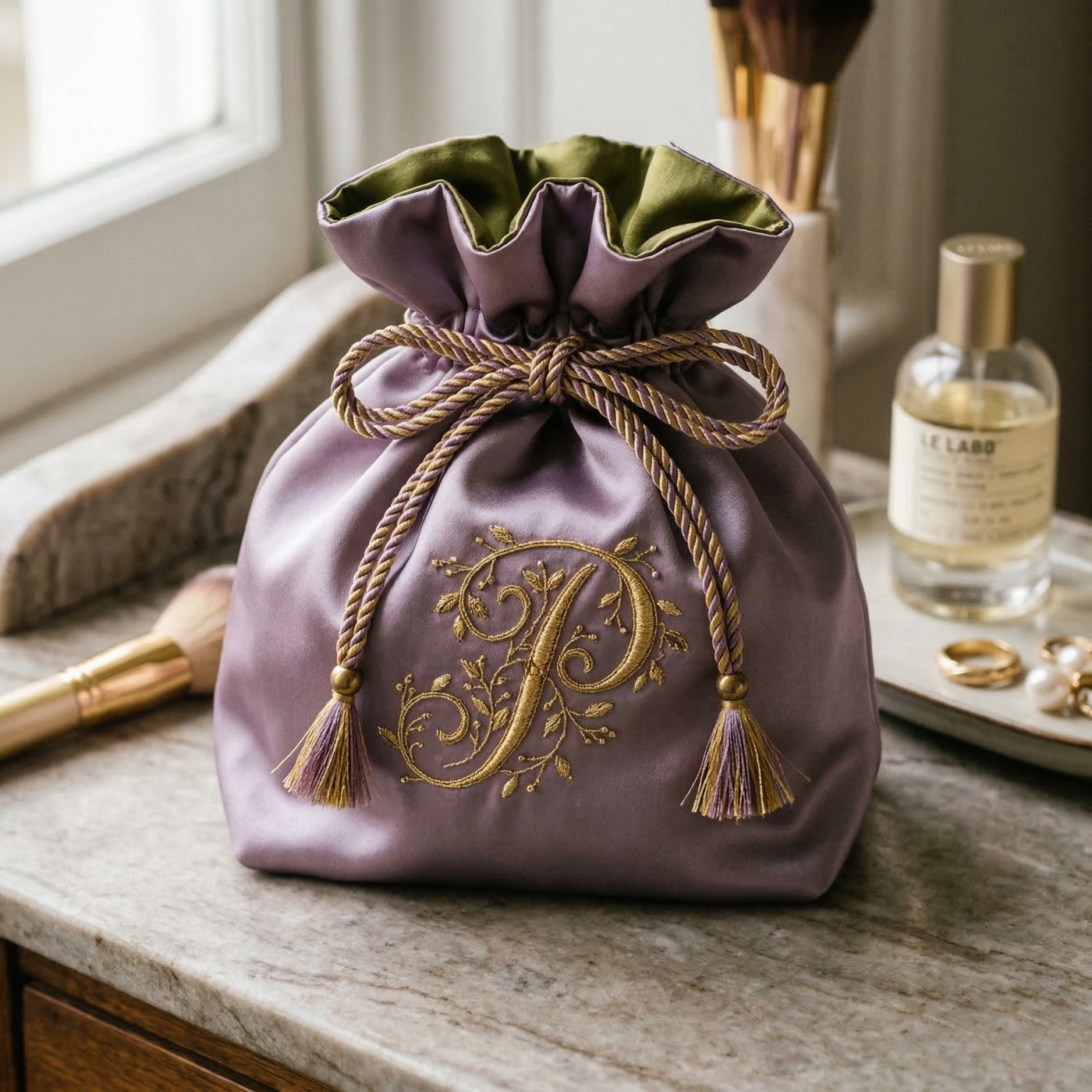 Silk cosmetic bag purple 1